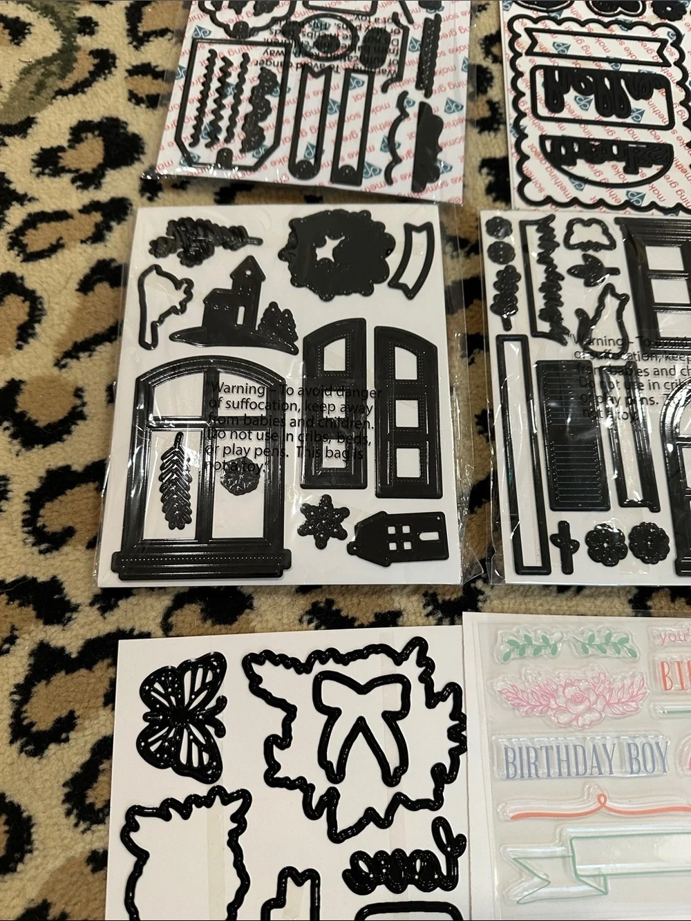 Diamond press Craft Stamp & Die Sets Collection - Pink, Green, Teal Accents